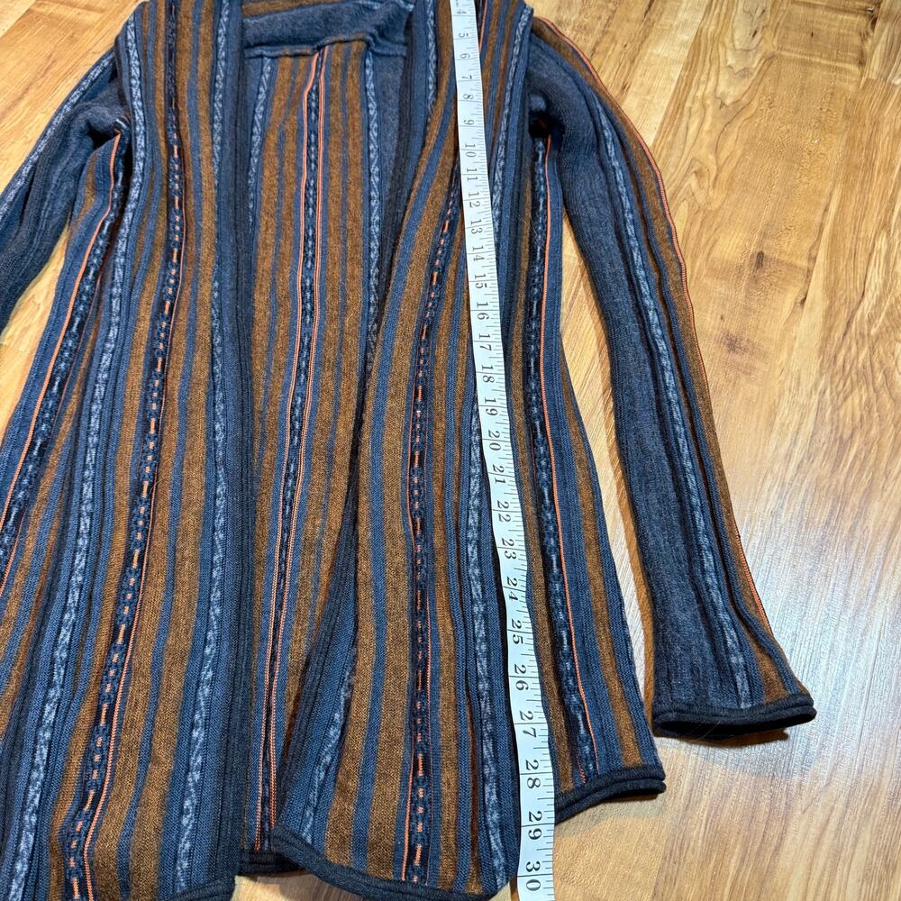 Peruvian Connection Carabaya Striped Aztec Southwest Boho Wool Blend Cardigan M - Picture 3 of 5